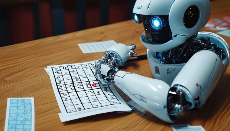 Sudoku being solved by an Robot